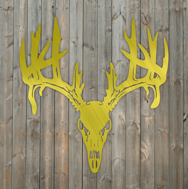 24x24 Boho Aztec Scandinavian Monogram Deer Skull Metal Wall Decor store for Man Cave, Cabin, Garage and Outdoor Spaces