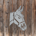 Arte de pared con cabeza de mula