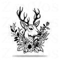 Deer Flower Metal Art