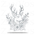 Deer Flower Metal Art