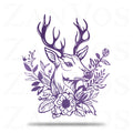 Deer Flower Metal Art