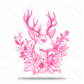 Deer Flower Metal Art