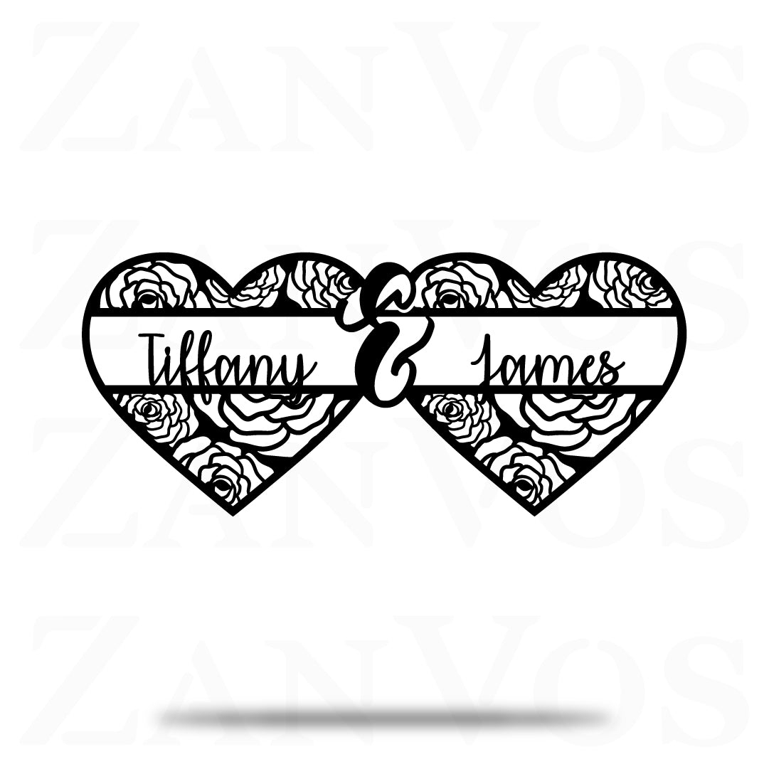 Heart Rose Monogram - ZanVos