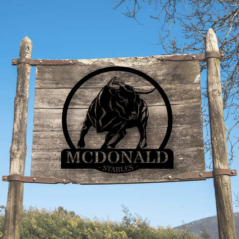 Personalized Bull Ranch Sign