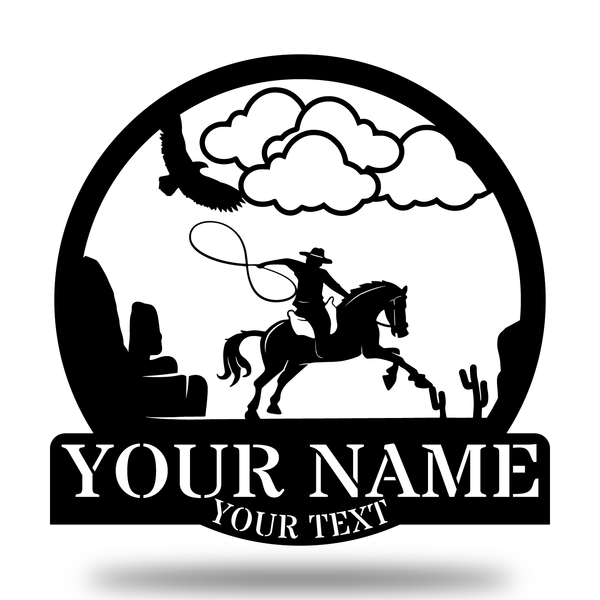 Cowboy Sign Posts Personalized Cowboy Sign - ZanVos