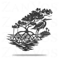 Scène de mangrove au héron