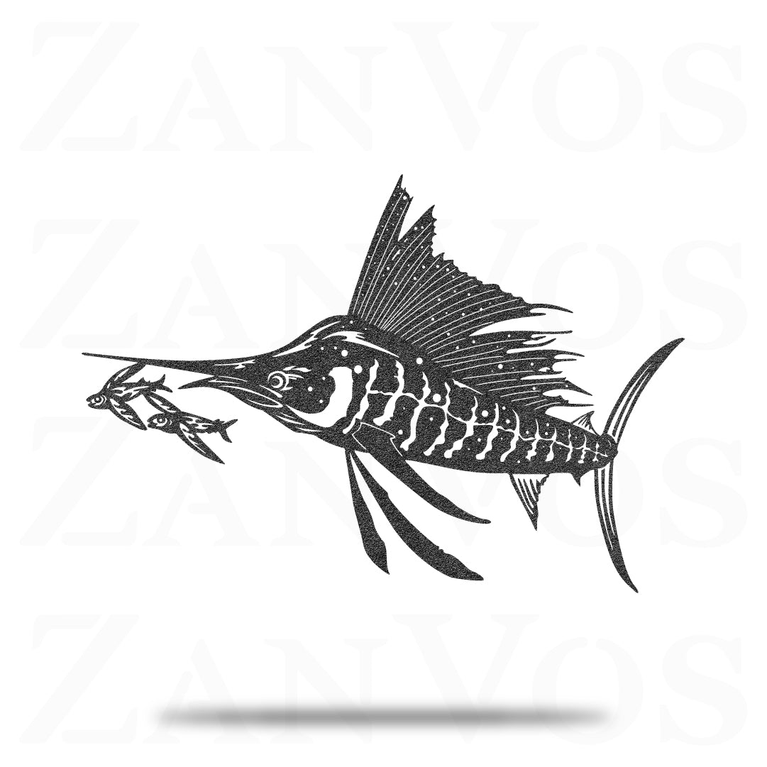 Sailfish Chasing Flying Fish - ZanVos