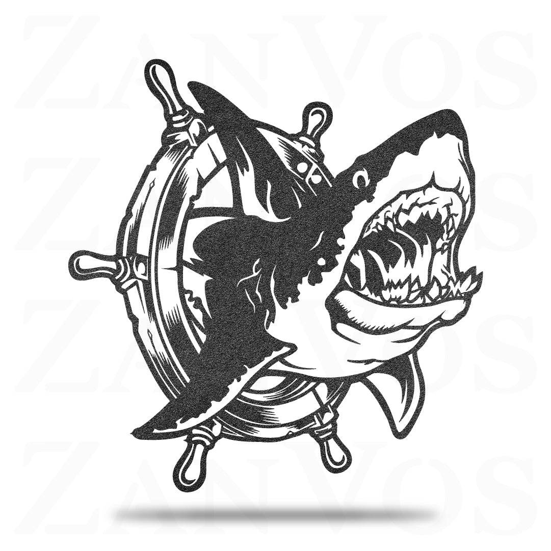 Shark Boat Wheel Nautical - ZanVos
