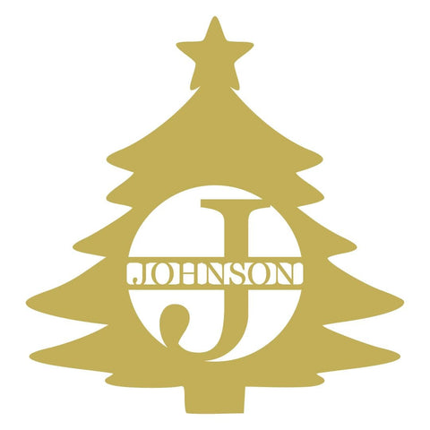 Initial Christmas Tree Monogram